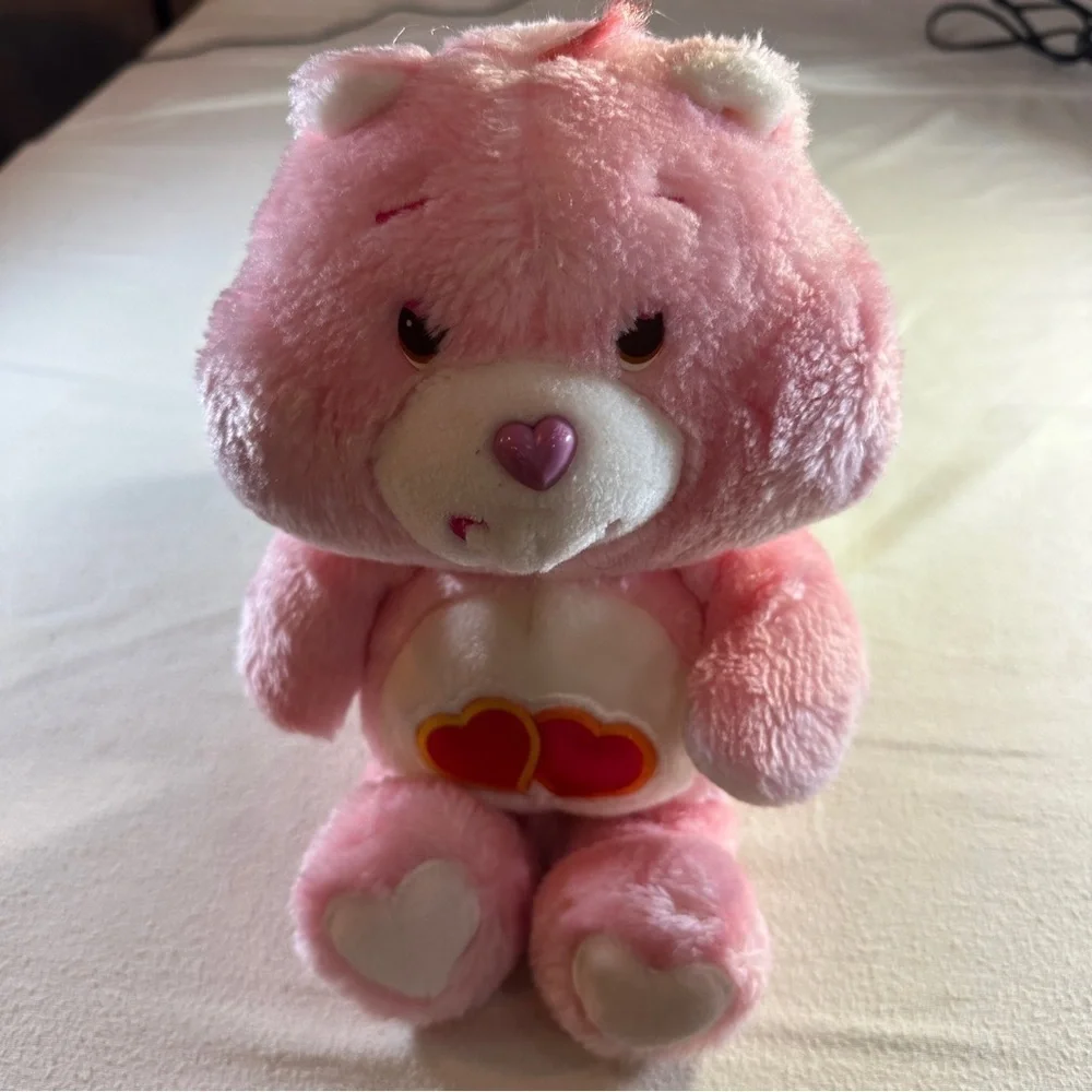 Vintage Care Bear Pink Love A Lot Hearts Bear 80's Kenner 13